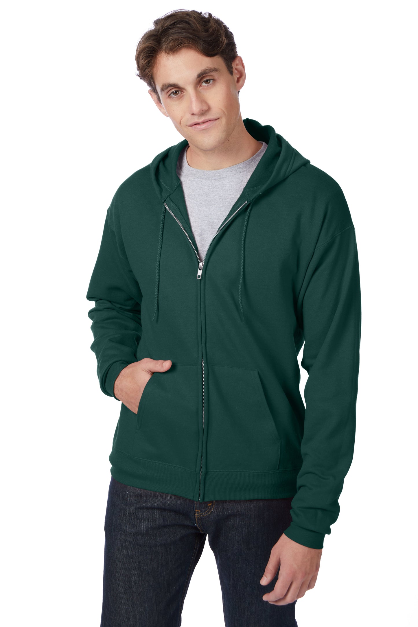 Hanes EcoSmart Full-Zip Fleece Hoodie - P180