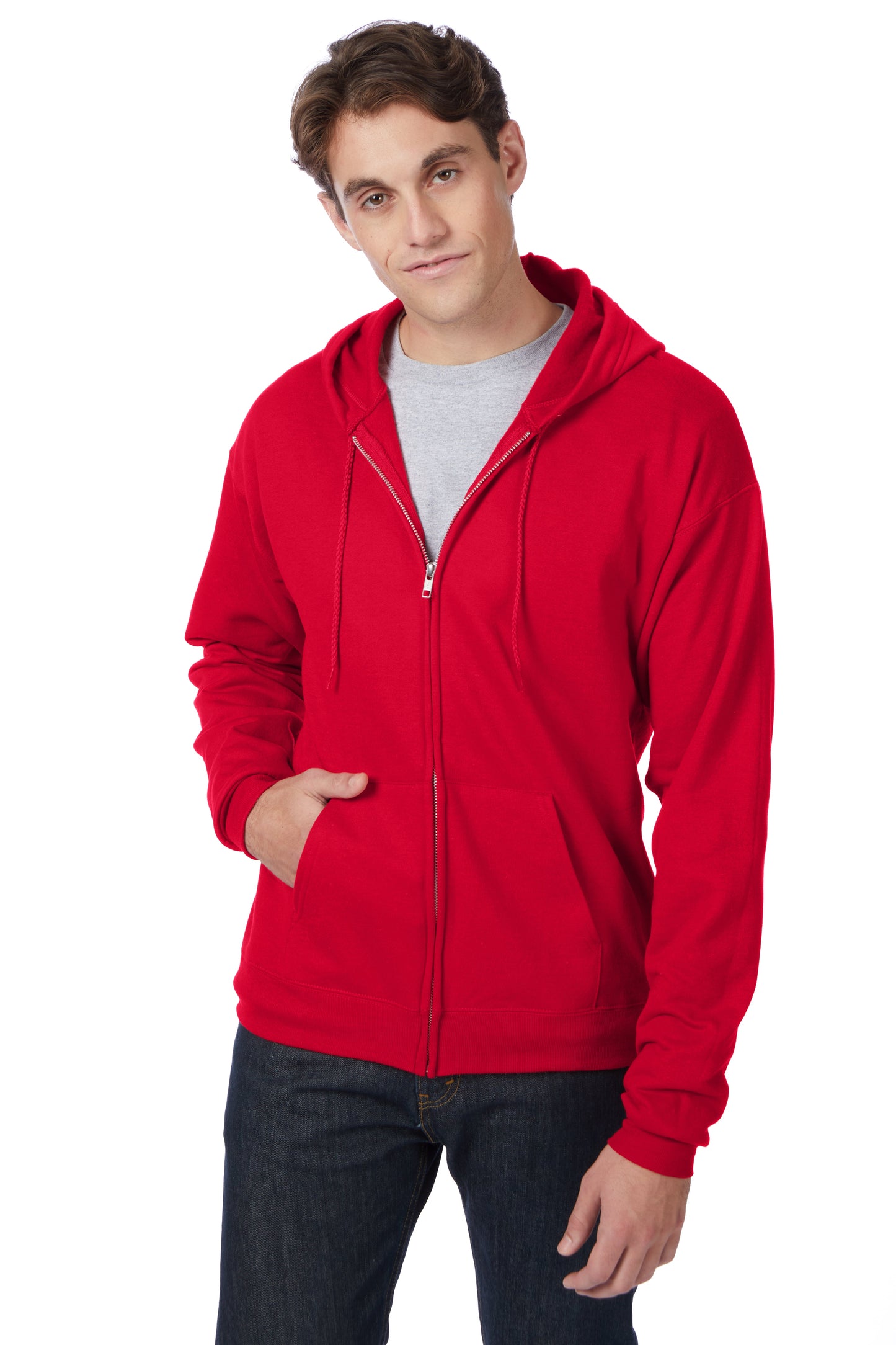 Hanes EcoSmart Full-Zip Fleece Hoodie - P180
